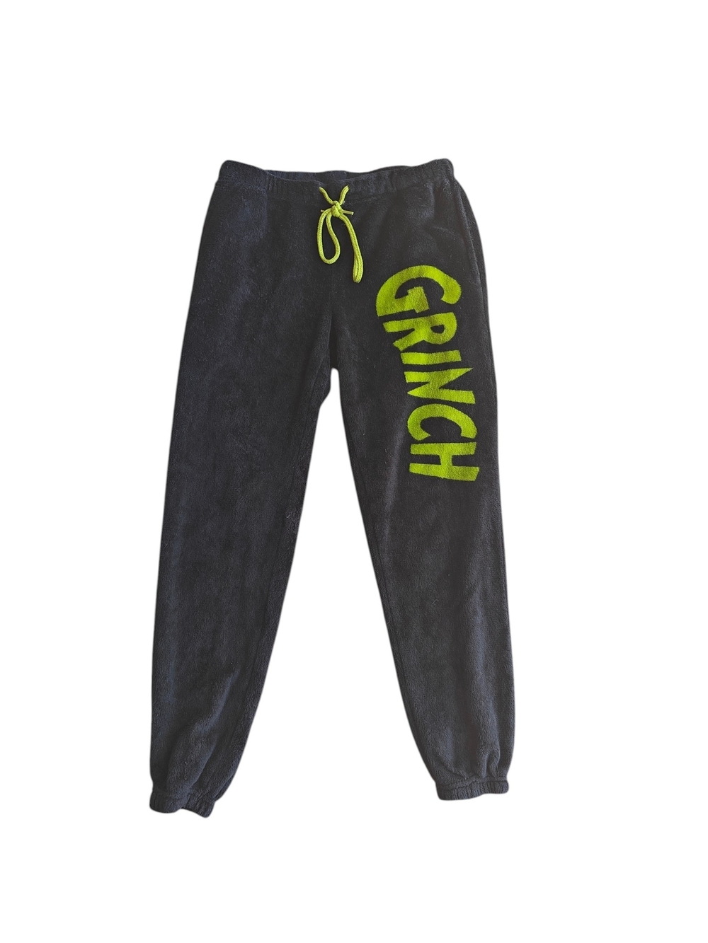The Grinch Black Green Fleece Joggers Women's Size XS